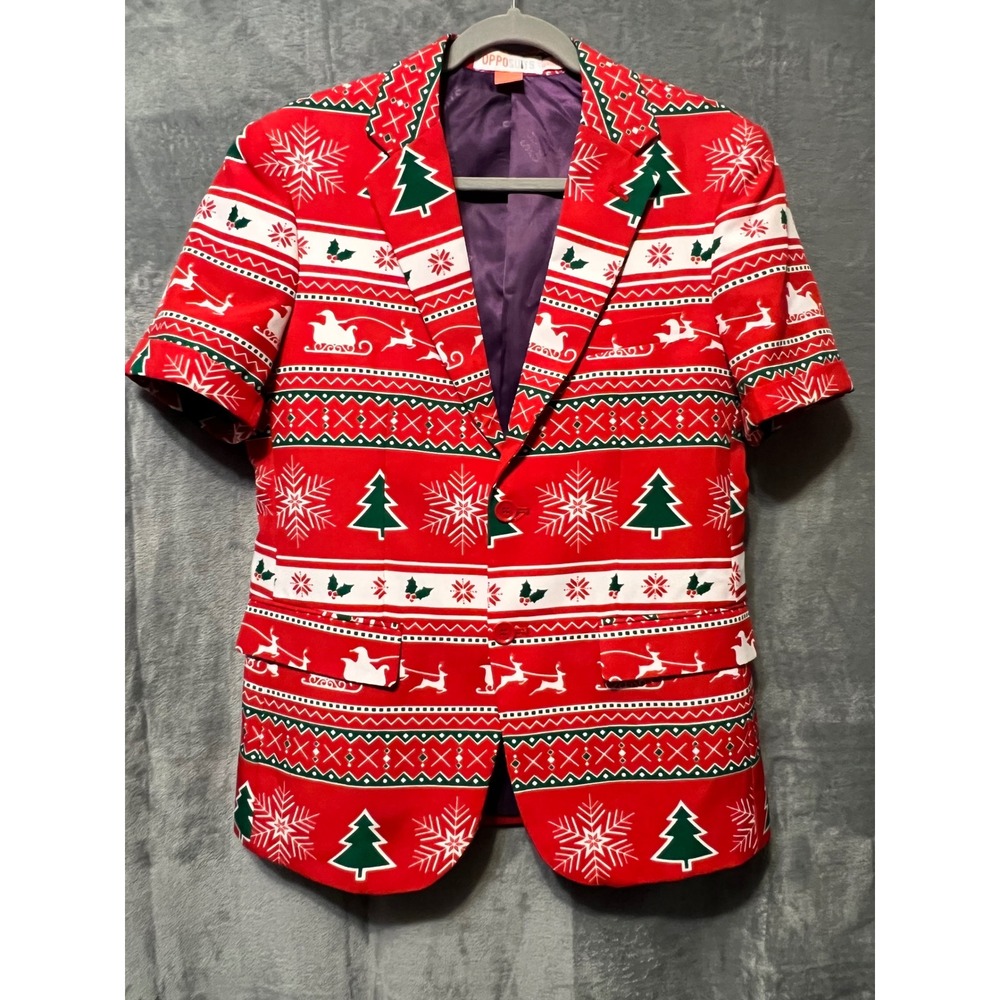 Opposuits Blazer Womens US 36 Short Sleeve Christmas Holiday Party Festive